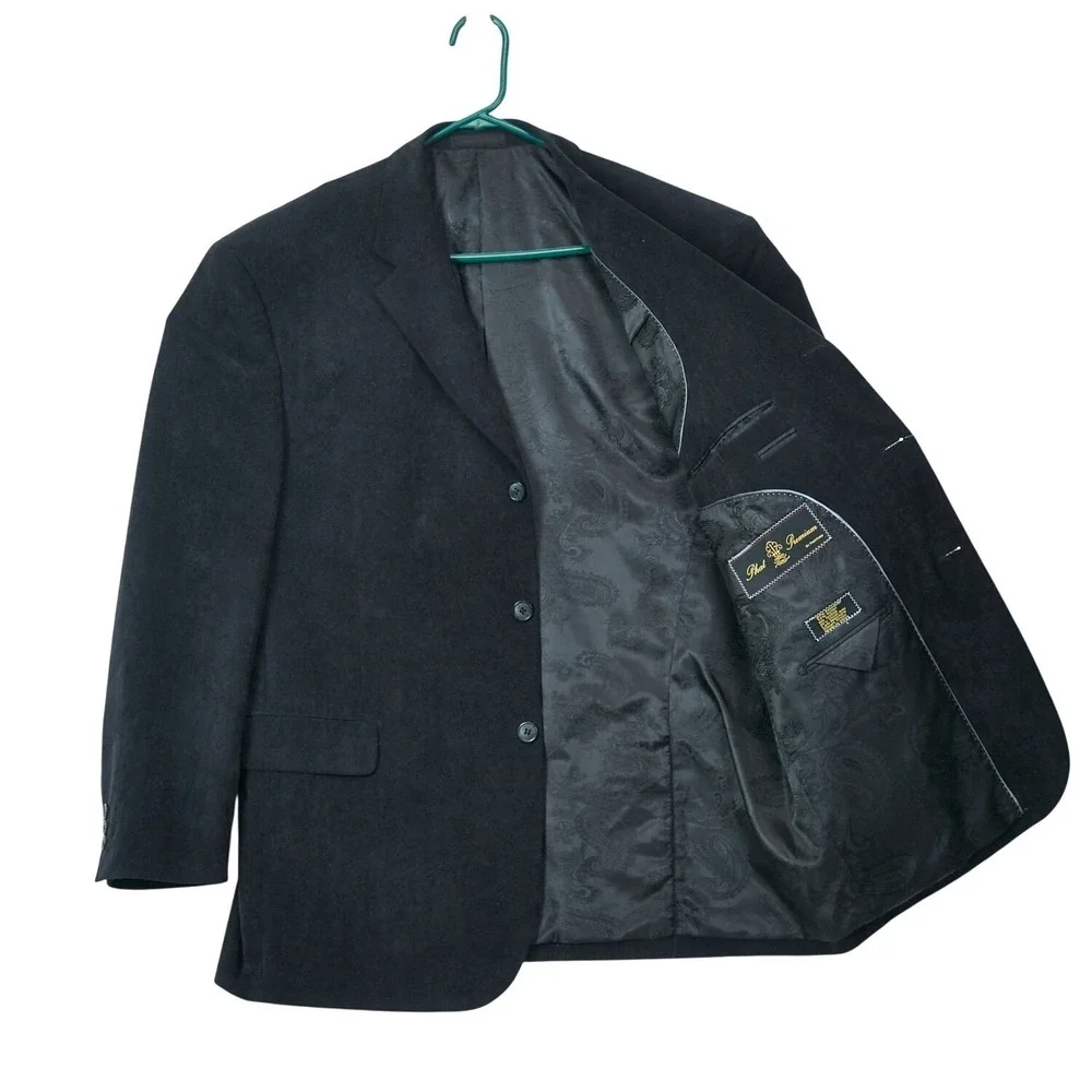 Phat Premium Mens 44R Black Velour Blazer Jacket Sport Coat‎